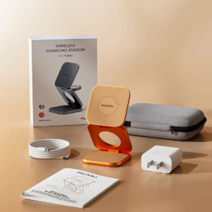 KUXIU X40 Turbo Qi2.2 — революционная магнитная зарядная станция 3-в-1 Комплект оранжевый